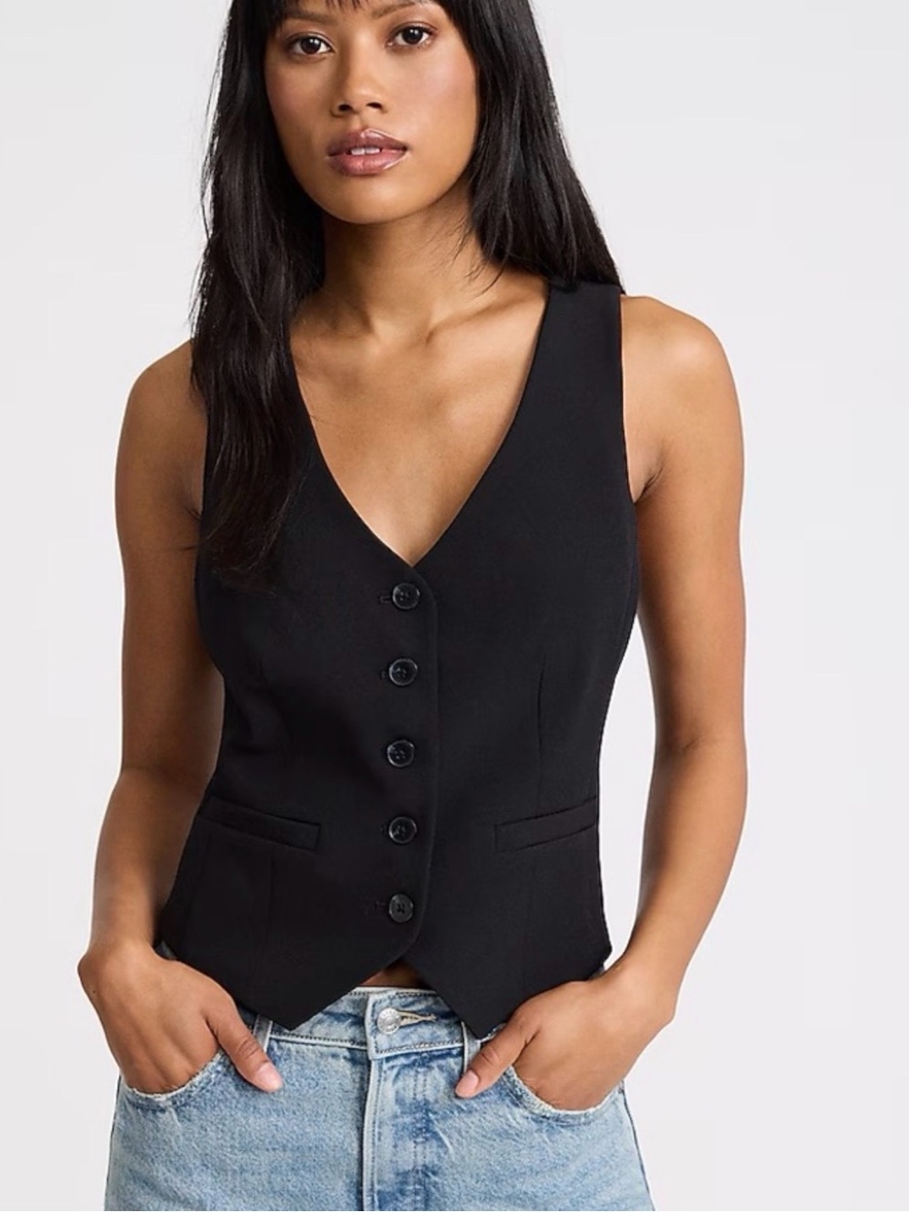 Express Editor 5-Button Tailored Blazer Vest